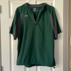 Rawlings Mens M batting practice shirt, green/gray, excellent condition